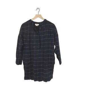 Steve Alan Wool Plaid Mini Dress Navy Red Lagenlook Style Women’s Size S